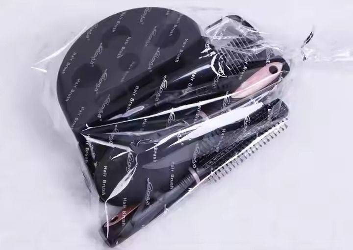 Professional 5pcs Barber Salon Massage Detangle Brush Styling Tool Mirror And Holder Stand Dressing Comb Kits Salon Hair Brush