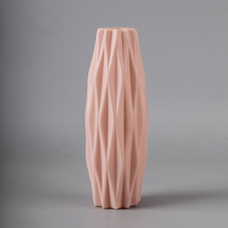 Nordic Table Matte Spiral Stripe Shape Plastic Vase for Living Room Vase Home Decoration