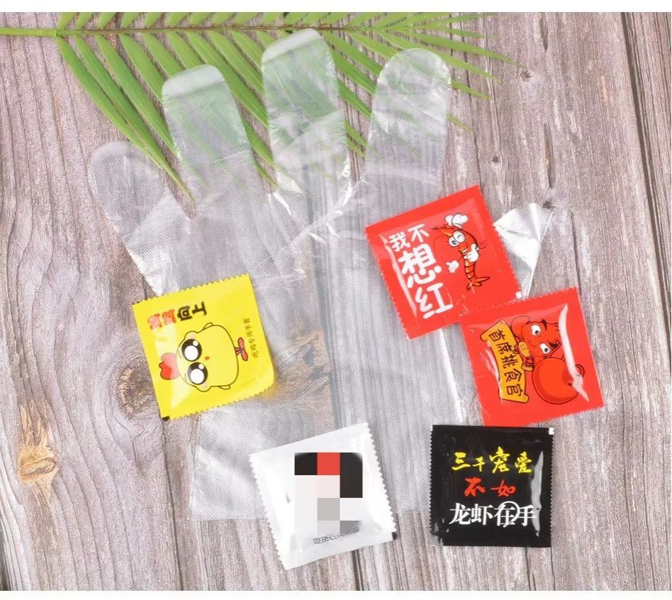20 Packs Disposable Gloves Individual Packed  Plastic Transparent Gloves
