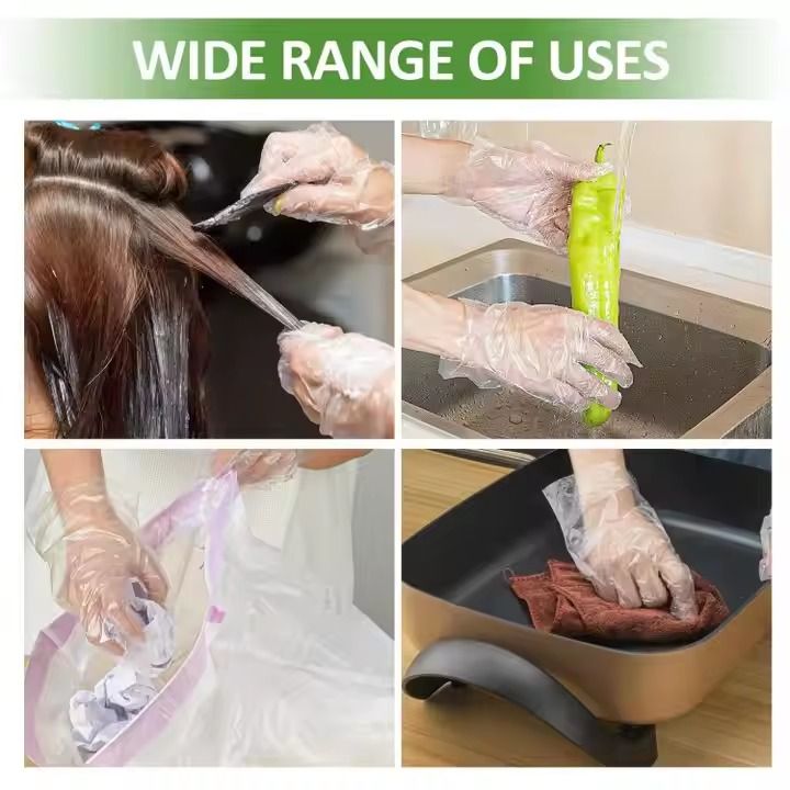 20 Packs Disposable Gloves Individual Packed  Plastic Transparent Gloves