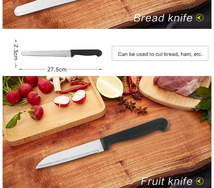 7pcs stainless steel Kitchen knife block set With Gift Kitchen Cooking Knife Set