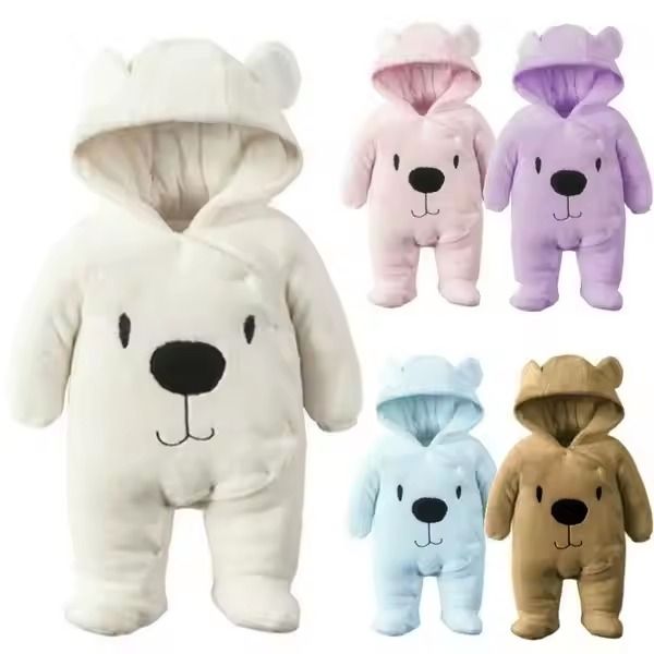 Baby Rompers Coldker Winter Fleece Long Sleeve Newborn Coat Jumpsuit Baby Clothes Boy Girl Clothing Soft Infant New Born Warm Ro