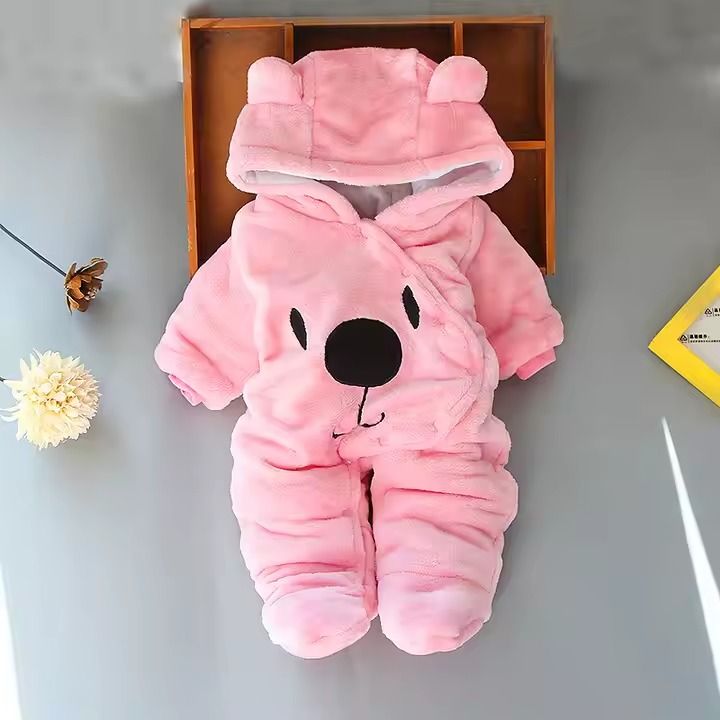 Baby Rompers Coldker Winter Fleece Long Sleeve Newborn Coat Jumpsuit Baby Clothes Boy Girl Clothing Soft Infant New Born Warm Ro