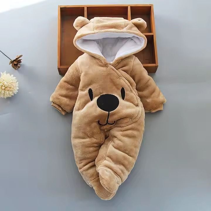 Baby Rompers Coldker Winter Fleece Long Sleeve Newborn Coat Jumpsuit Baby Clothes Boy Girl Clothing Soft Infant New Born Warm Ro