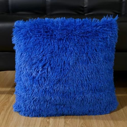 Luxury Home Decor Solid Color Decor Soft Fluffy Pillow Case Cushion Cover Plush Pillowcase