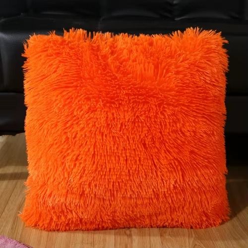 Luxury Home Decor Solid Color Decor Soft Fluffy Pillow Case Cushion Cover Plush Pillowcase