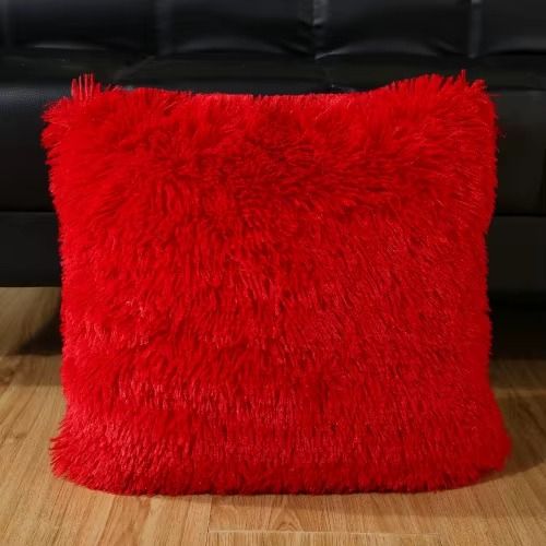 Luxury Home Decor Solid Color Decor Soft Fluffy Pillow Case Cushion Cover Plush Pillowcase
