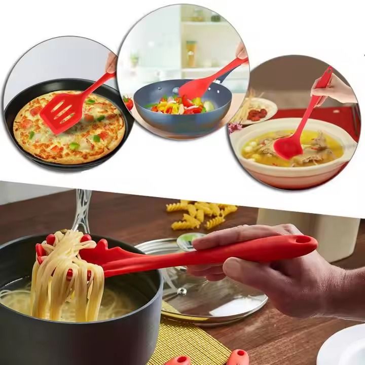 5Pcs Heat Resistant Food Silicone Kitchen Utensils Cooking Spatula Set