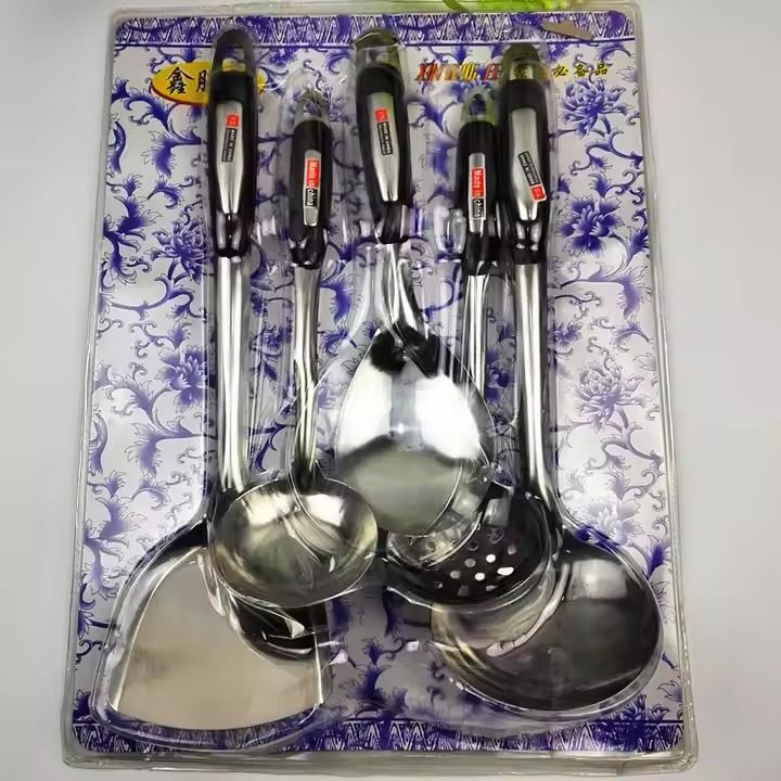 5PCS Heat Resistant Flexible Eco-friendly Reusable Kitchen Cooking Ware Set Plastic Cooking Utensil Sets