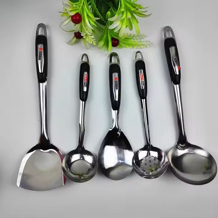 5PCS Heat Resistant Flexible Eco-friendly Reusable Kitchen Cooking Ware Set Plastic Cooking Utensil Sets