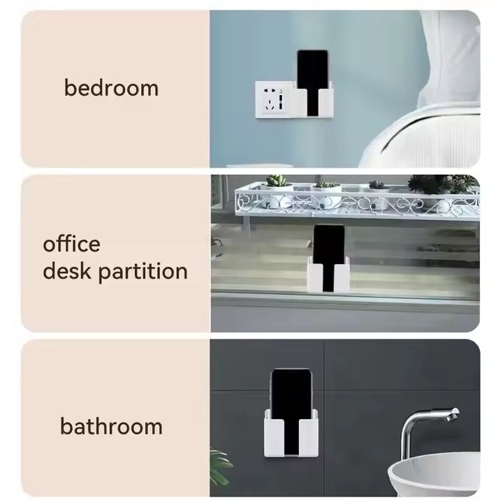 Multifunction Adhesive Mobile Phone Wall Charger Holder and Remote Control Stand