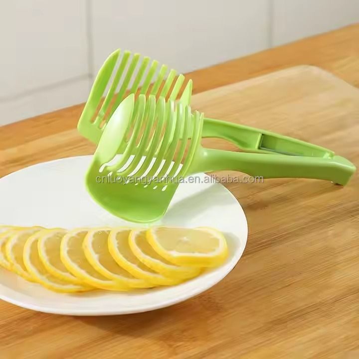 Kitchen Cutting Aid Gadgets Handheld Tool Multipurpose Tomato Slicer Lemon Cutter Holder Fruit Vegetable Tools