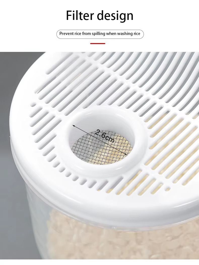 Drainer Clip Rice Washing Sieve Bowl With Lid Filter Smile Strainer Kitchen Gadget