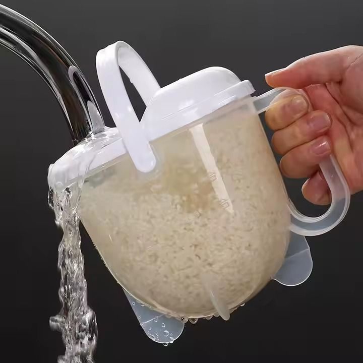 Drainer Clip Rice Washing Sieve Bowl With Lid Filter Smile Strainer Kitchen Gadget