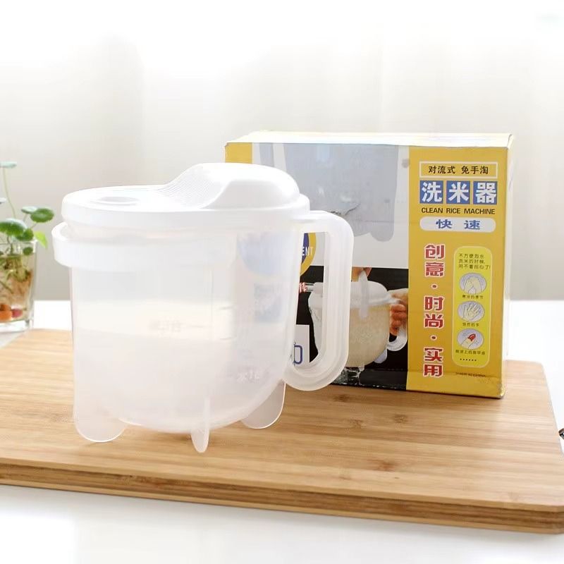 Drainer Clip Rice Washing Sieve Bowl With Lid Filter Smile Strainer Kitchen Gadget