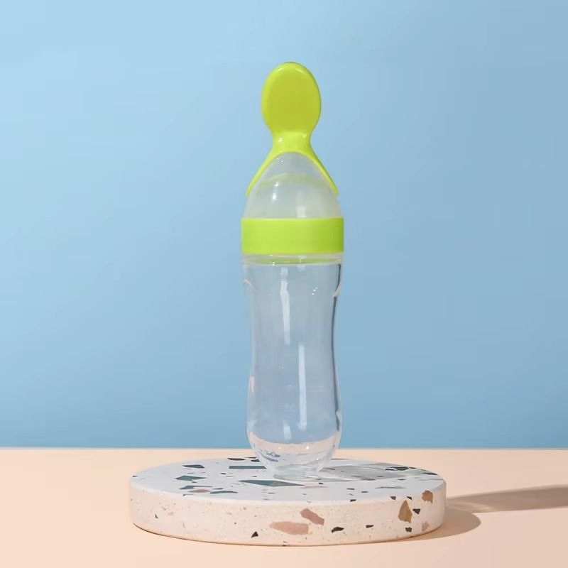 Baby Food Feeder Silicone Squeeze Bottle Spoon Infant Feeding Squeeze Spoon Feeder
