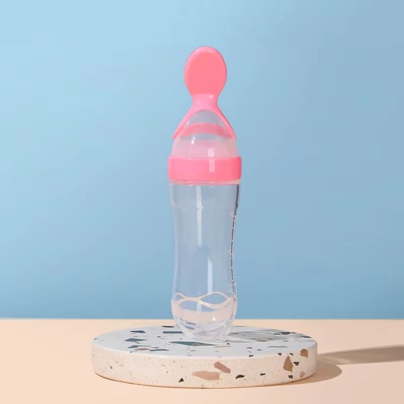 Baby Food Feeder Silicone Squeeze Bottle Spoon Infant Feeding Squeeze Spoon Feeder
