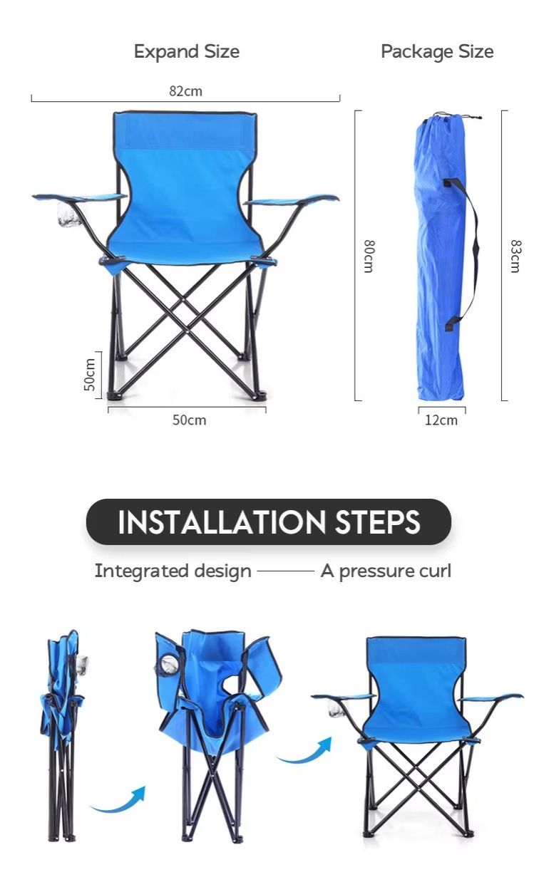 Picnic Fishing Outdoor Folding Camping Garden Beach Chair Weight Capacity 100kg