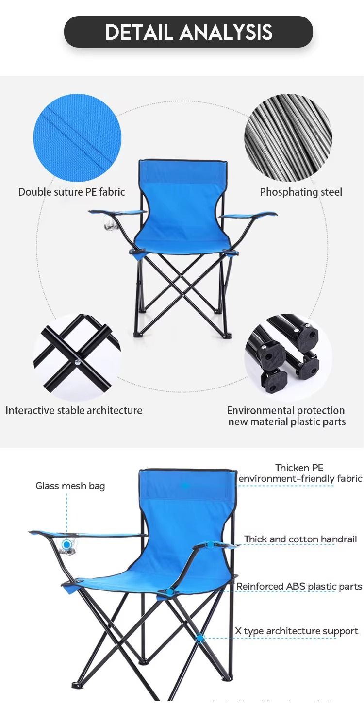 Picnic Fishing Outdoor Folding Camping Garden Beach Chair Weight Capacity 100kg