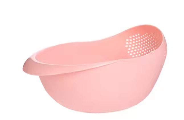 Plastic Drain Basket for Washing Rice, Fruits, and Vegetables, Also Usable As a Fruit Platter