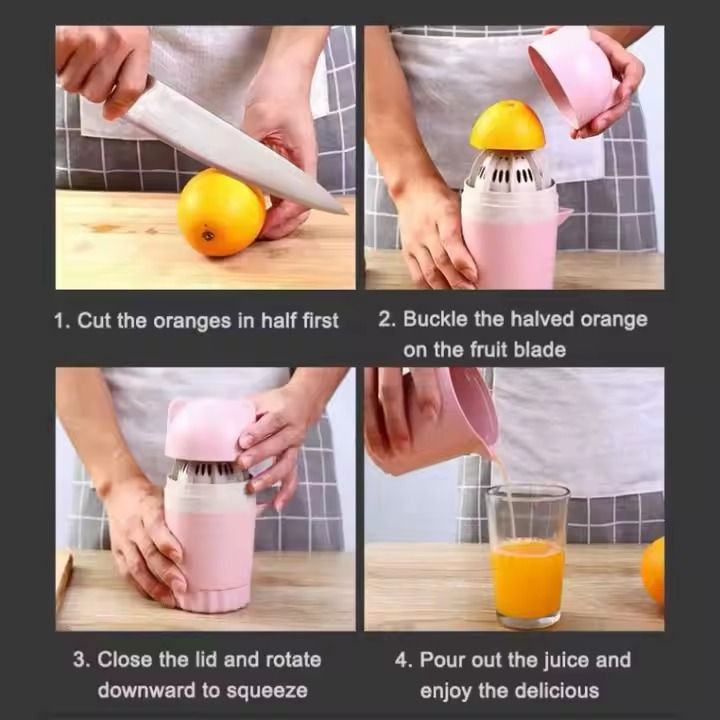Manual Citrus Juicer Orange Lemon Fruit Squeezer 100% Original Juice Child Healthy Life Potable Hand Juicer Extractor Machine