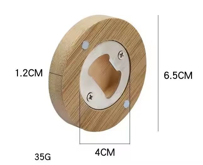 Wooden Bottle Opener Magnetic Suction Sticker Refrigerator Sticker Screwdriver Stainless Steel