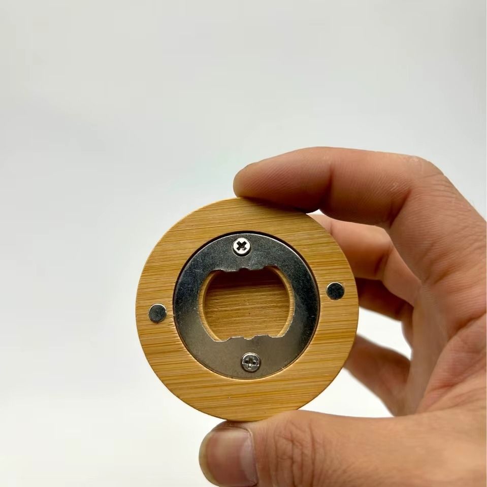 Wooden Bottle Opener Magnetic Suction Sticker Refrigerator Sticker Screwdriver Stainless Steel