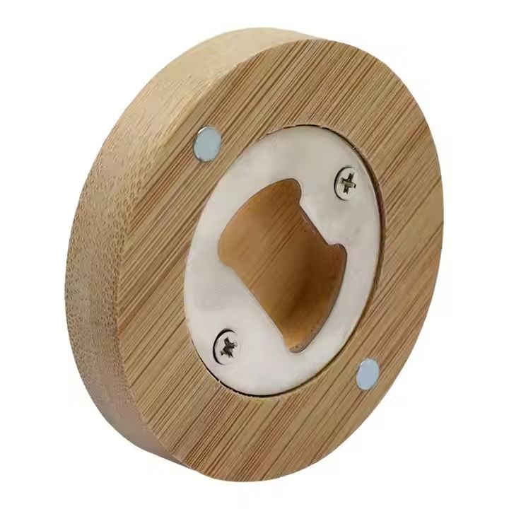 Wooden Bottle Opener Magnetic Suction Sticker Refrigerator Sticker Screwdriver Stainless Steel