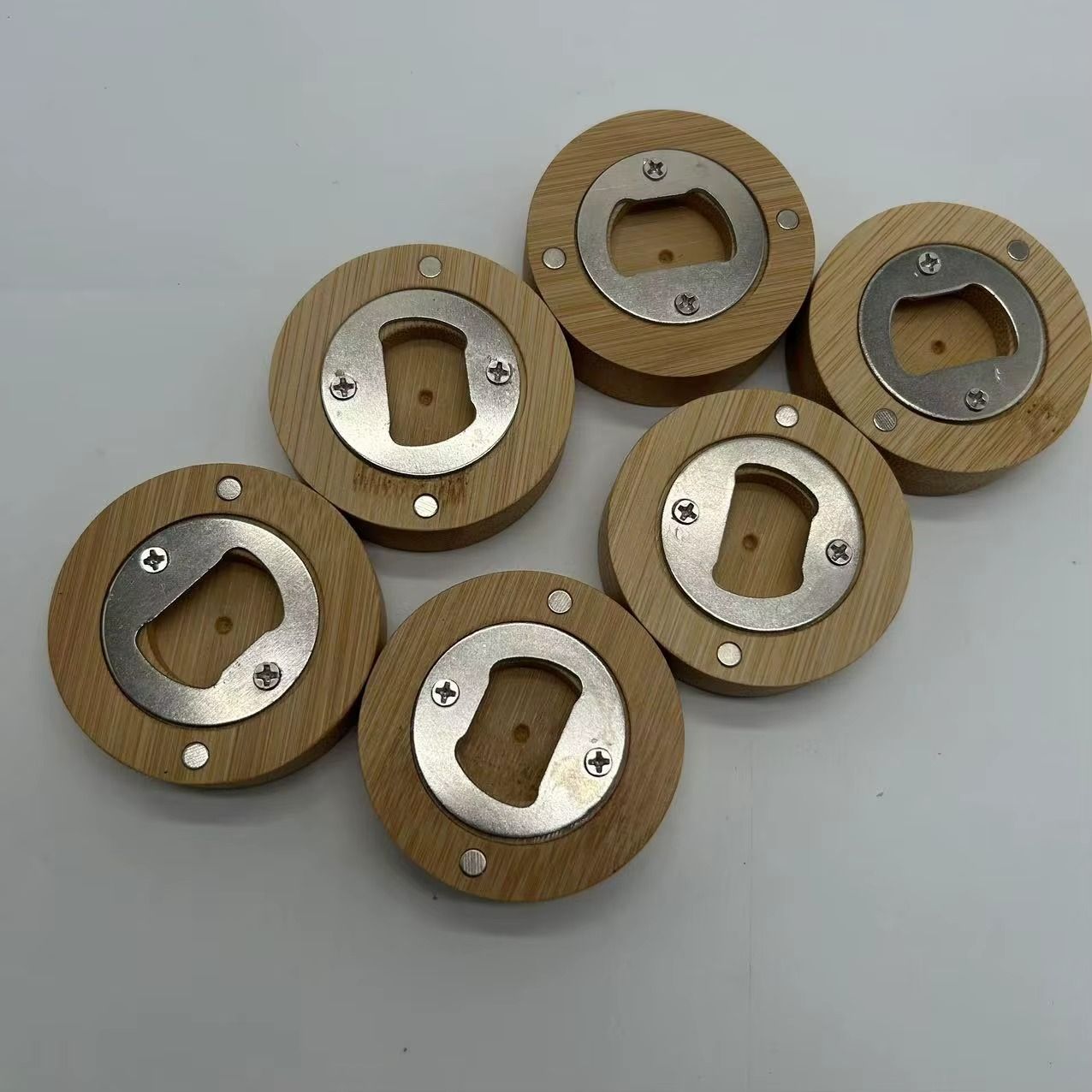 Wooden Bottle Opener Magnetic Suction Sticker Refrigerator Sticker Screwdriver Stainless Steel