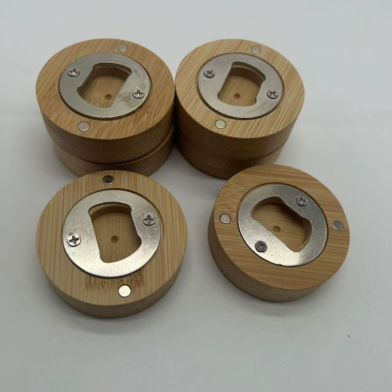 Wooden Bottle Opener Magnetic Suction Sticker Refrigerator Sticker Screwdriver Stainless Steel