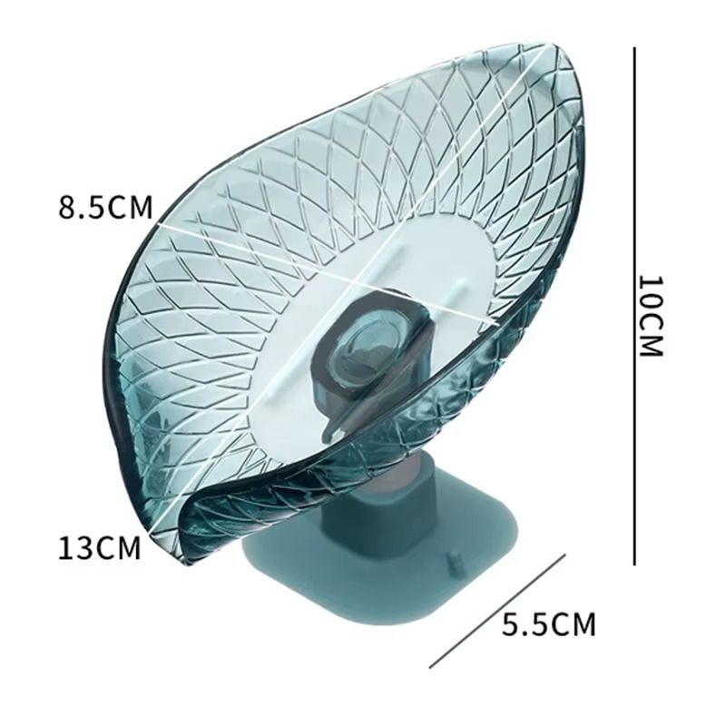 New Leaf-Shaped Wall-Mounted Soap Tray No-Drill Suction Cup Drainage for Home Usage Soap Dish for Kitchen Bathroom