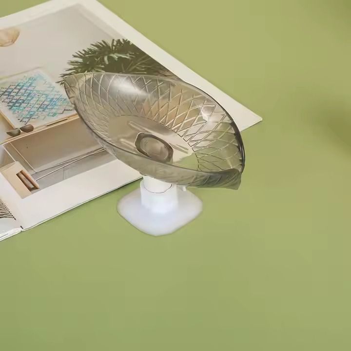 New Leaf-Shaped Wall-Mounted Soap Tray No-Drill Suction Cup Drainage for Home Usage Soap Dish for Kitchen Bathroom