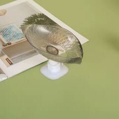 New Leaf-Shaped Wall-Mounted Soap Tray No-Drill Suction Cup Drainage for Home Usage Soap Dish for Kitchen Bathroom