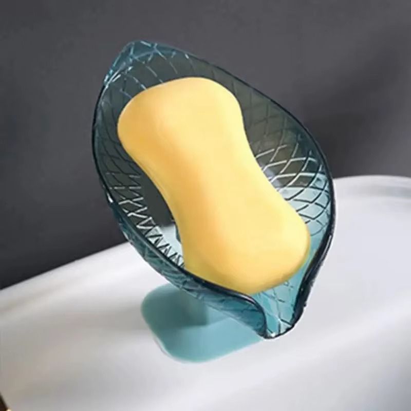 New Leaf-Shaped Wall-Mounted Soap Tray No-Drill Suction Cup Drainage for Home Usage Soap Dish for Kitchen Bathroom