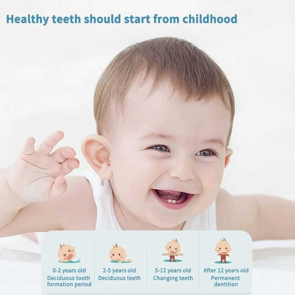 Kids Toothbrush U-Shape Cartoon Animal Infant Toothbrush With Handle Silicone Oral Care Cleaning Brush for Toddlers Ages 2-12