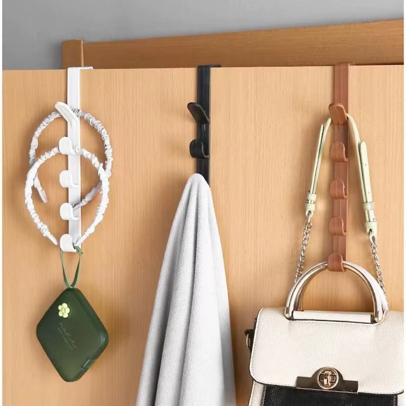 Bedroom Door Hanger Clothes Hanging Rack Over the Door Plastic Home Storage Organization Hooks Purse Holder for Bags