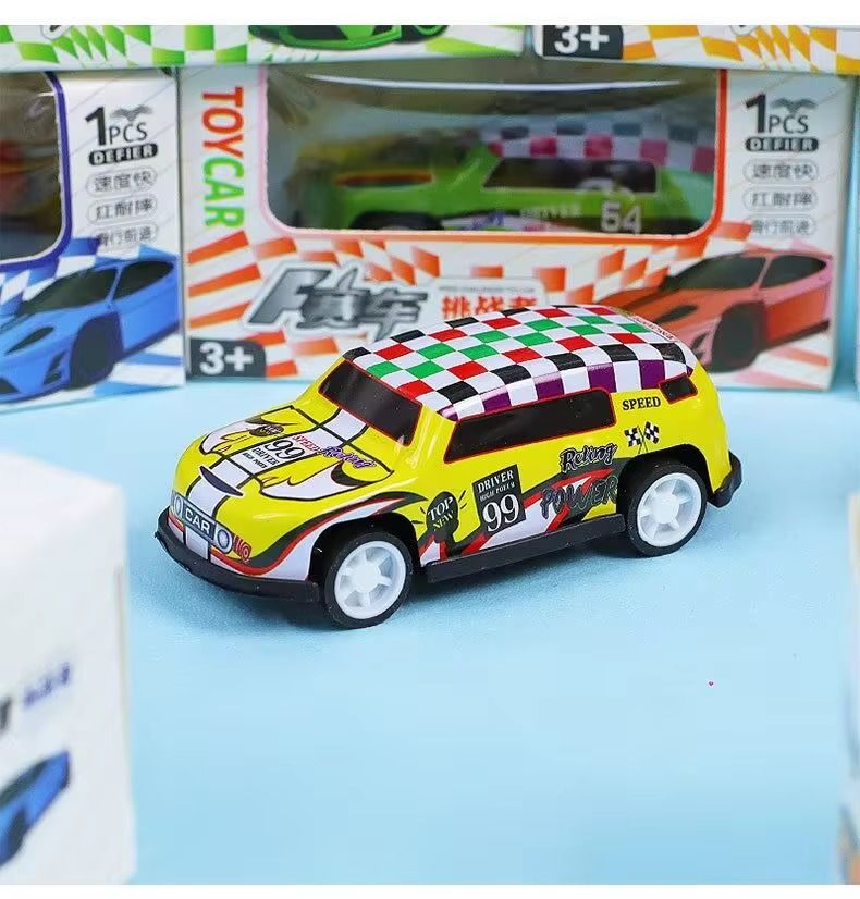 Mini Racing Car Toy Metal Pull-Back Puzzle Gift Set Alloy PC Material for Kids