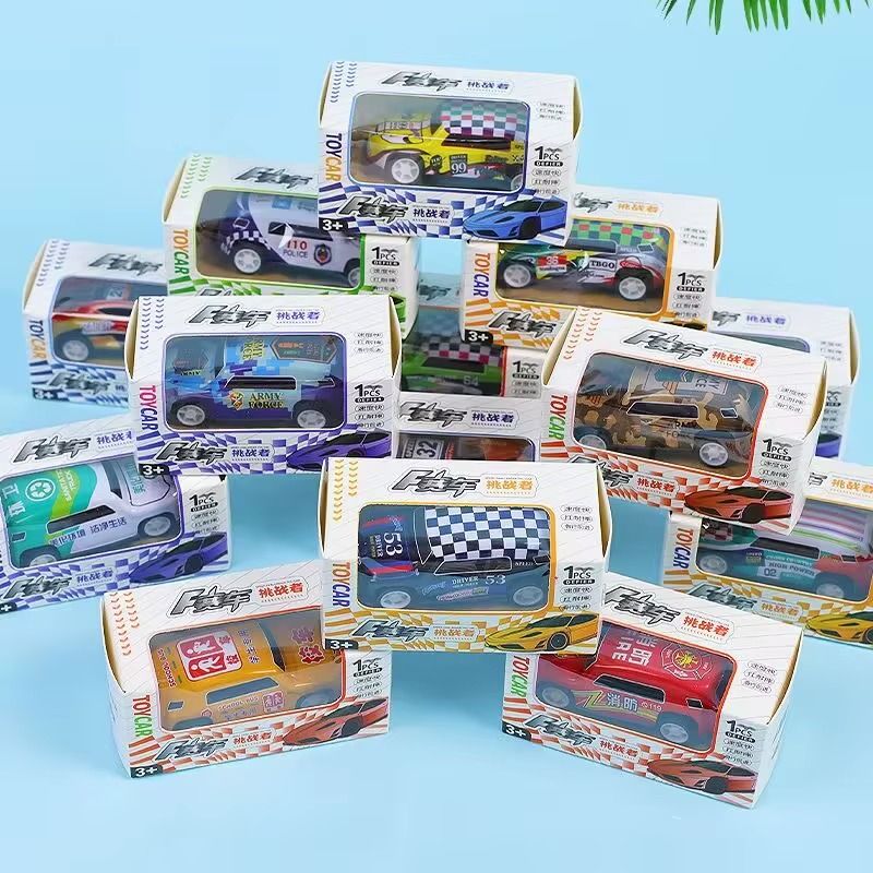 Mini Racing Car Toy Metal Pull-Back Puzzle Gift Set Alloy PC Material for Kids