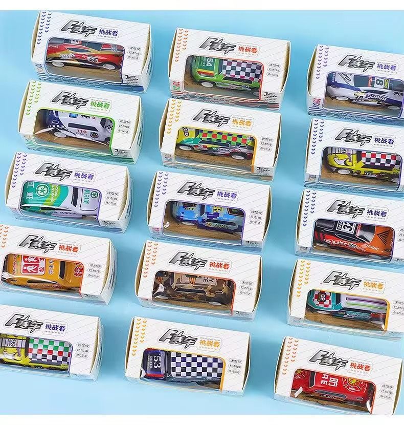 Mini Racing Car Toy Metal Pull-Back Puzzle Gift Set Alloy PC Material for Kids