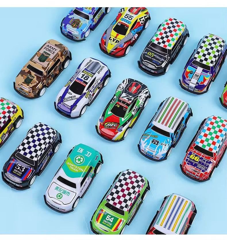 Mini Racing Car Toy Metal Pull-Back Puzzle Gift Set Alloy PC Material for Kids
