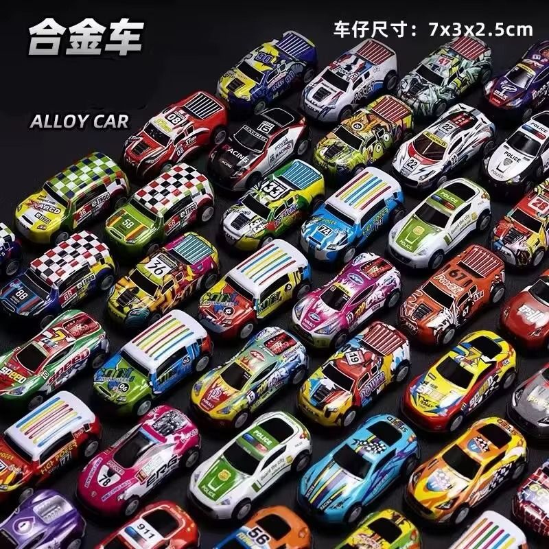 Mini Racing Car Toy Metal Pull-Back Puzzle Gift Set Alloy PC Material for Kids
