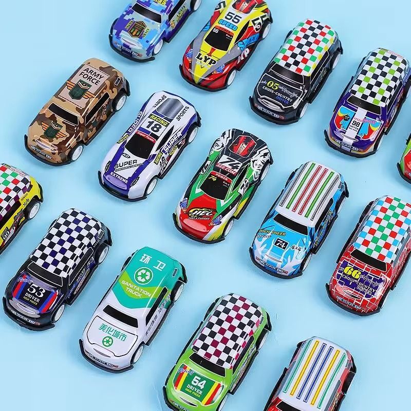 Mini Racing Car Toy Metal Pull-Back Puzzle Gift Set Alloy PC Material for Kids