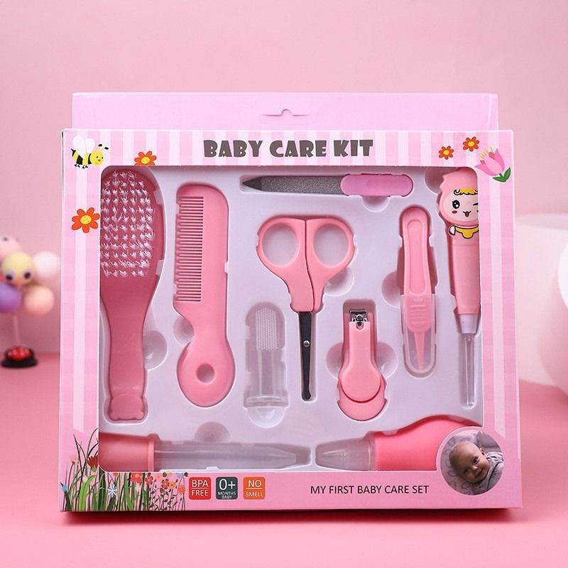 10pcs/Set Newborn Baby Nail Hair Health Care Thermometer Grooming Brush Kit Care Baby Essentials