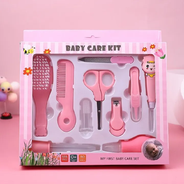 10pcs/Set Newborn Baby Nail Hair Health Care Thermometer Grooming Brush Kit Care Baby Essentials