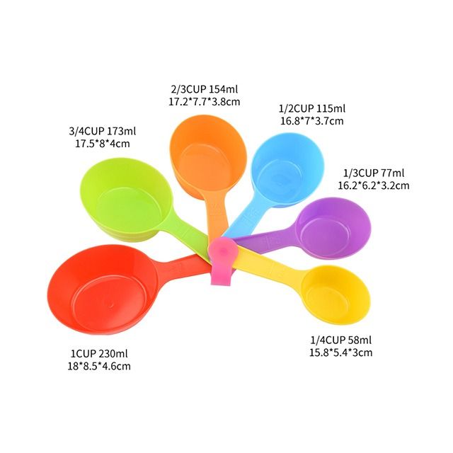 Plastic Measuring Cups and Spoons Set for Baking Cake Baking Milk Powder Multiple Sizes Scoop