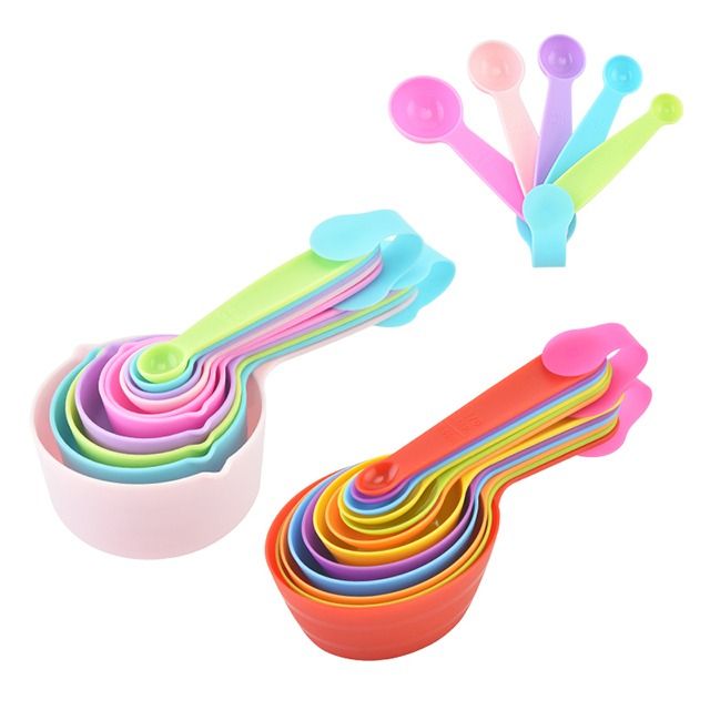 Plastic Measuring Cups and Spoons Set for Baking Cake Baking Milk Powder Multiple Sizes Scoop