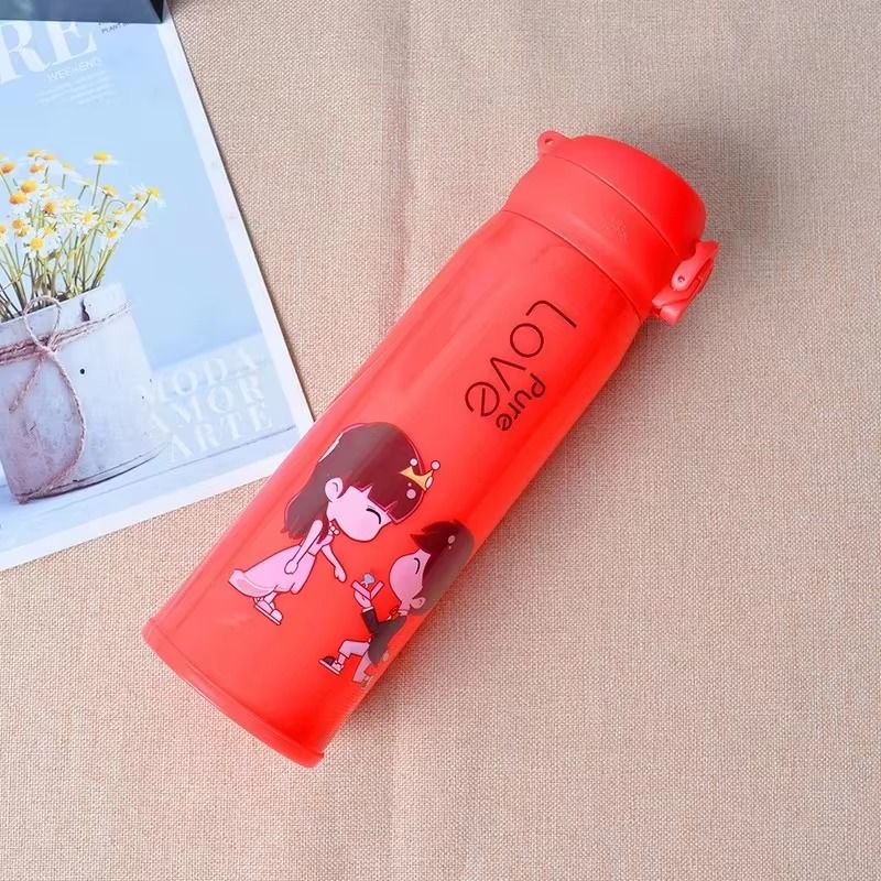 Colorful Creative Double Wall Glass Water Bottle with Printing for Camping Tours Lovers