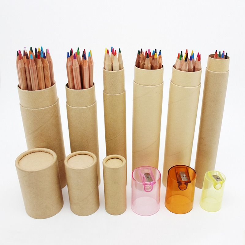 Color Pencil Kids 12 Colors Set Pack Wooden Stationery Multi Kawaii Professional Art Pencils Kit Set