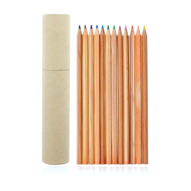Color Pencil Kids 12 Colors Set Pack Wooden Stationery Multi Kawaii Professional Art Pencils Kit Set