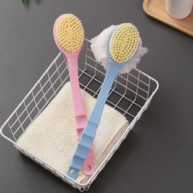 Double Face Sponge Mesh Long Handle Skin Friendly Exfoliate Shower Popular Bath Brush